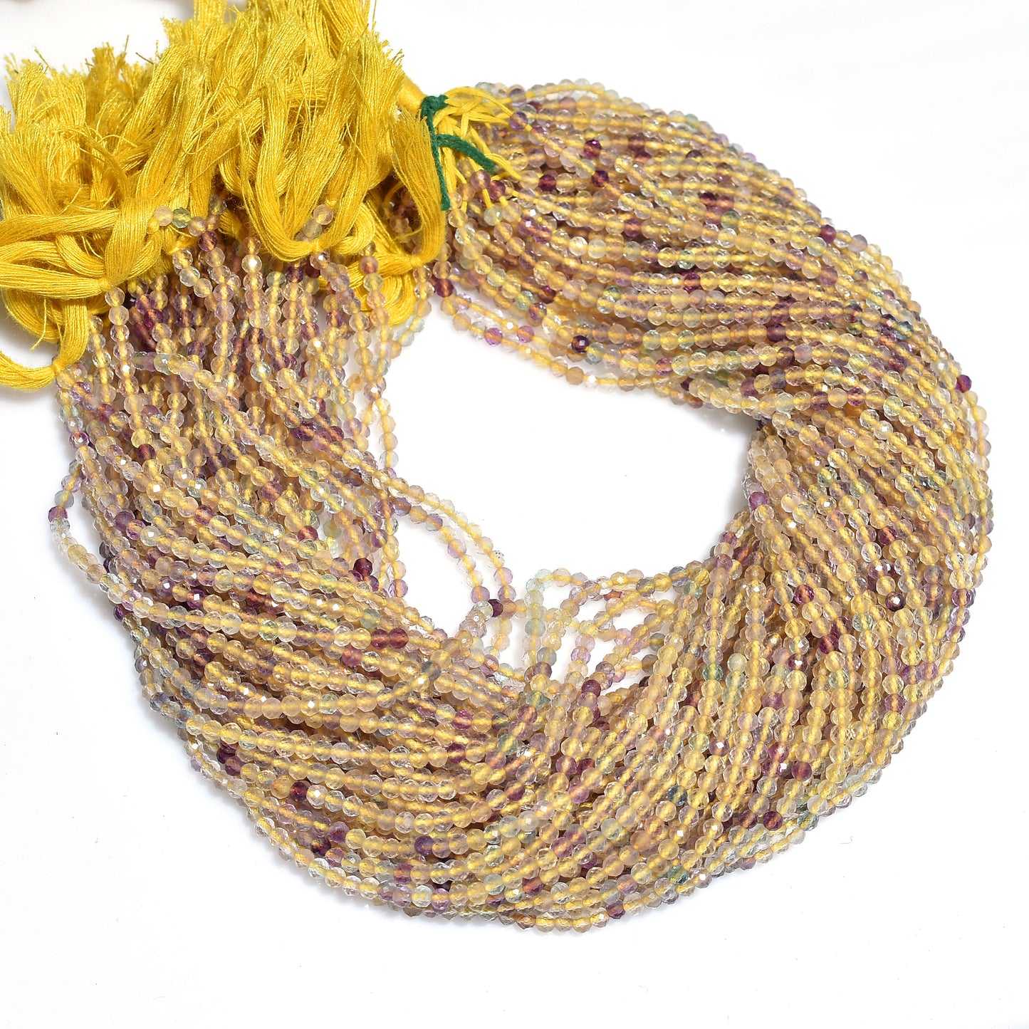 ellow fluorite, fluorite beads, micro cut beads, faceted rondelle, gemstone strand, crystal beads, loose beads, jewelry making, multi shaded, gemstone line, fluorite crystal, natural gemstone, diy jewelry, beading supplies, bracelet beads, necklace beads, polished beads, faceted gemstone, machine cut beads, healing stone