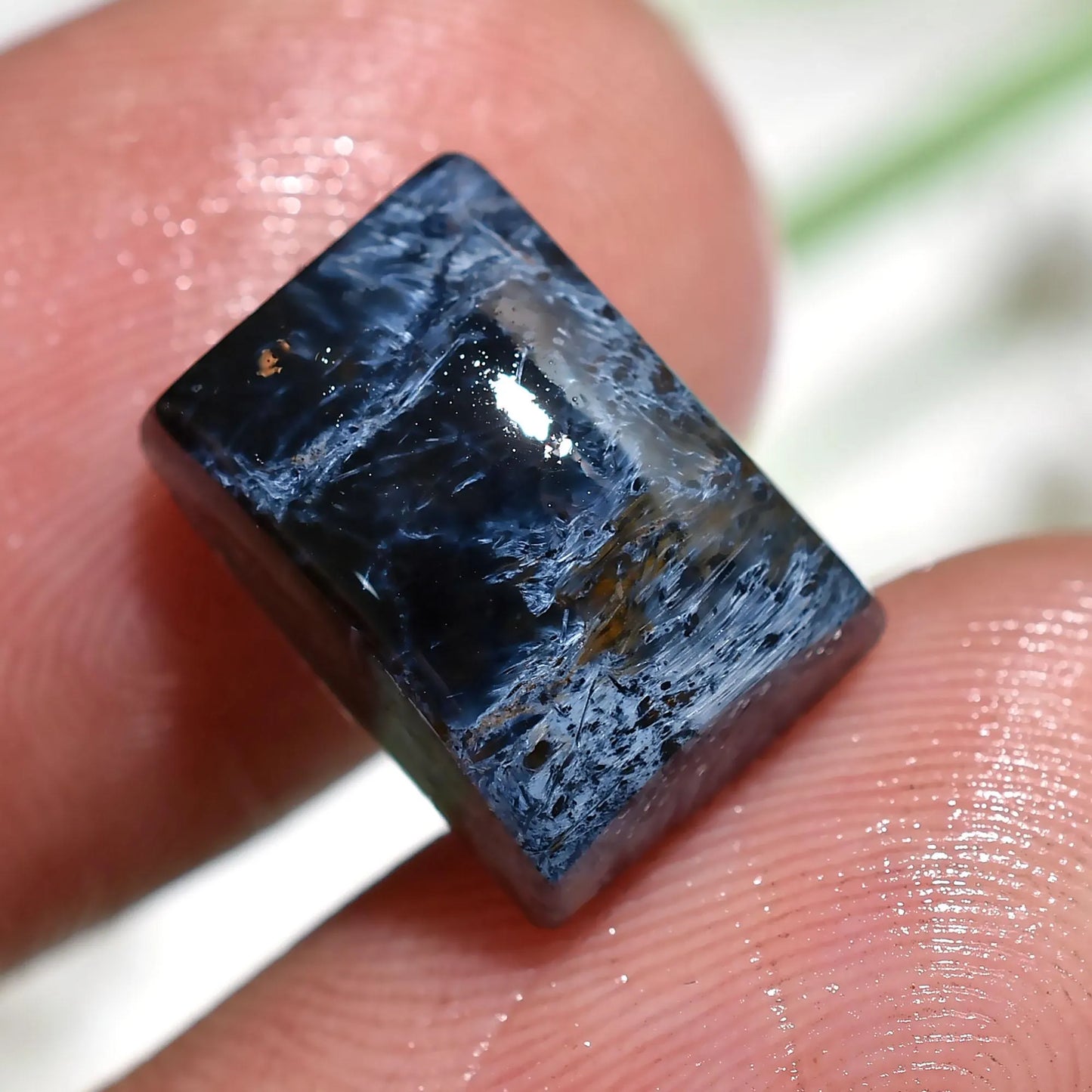 Natural Blue Pietersite Small Gemstone - Smooth Polished Stone