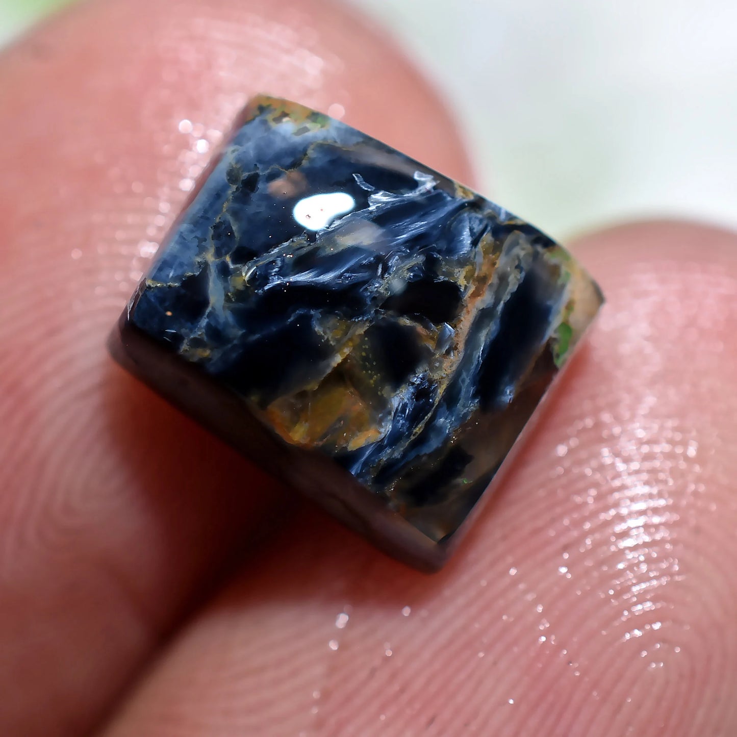 Natural Blue Pietersite Gemstone, Stone for Rings