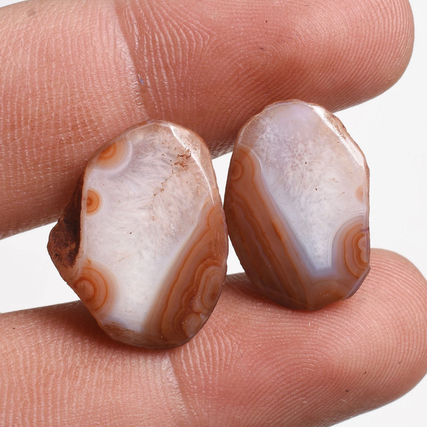 Brown Solar Quartz Pair - Loose Quartz Slice Gemstone Earring Pair