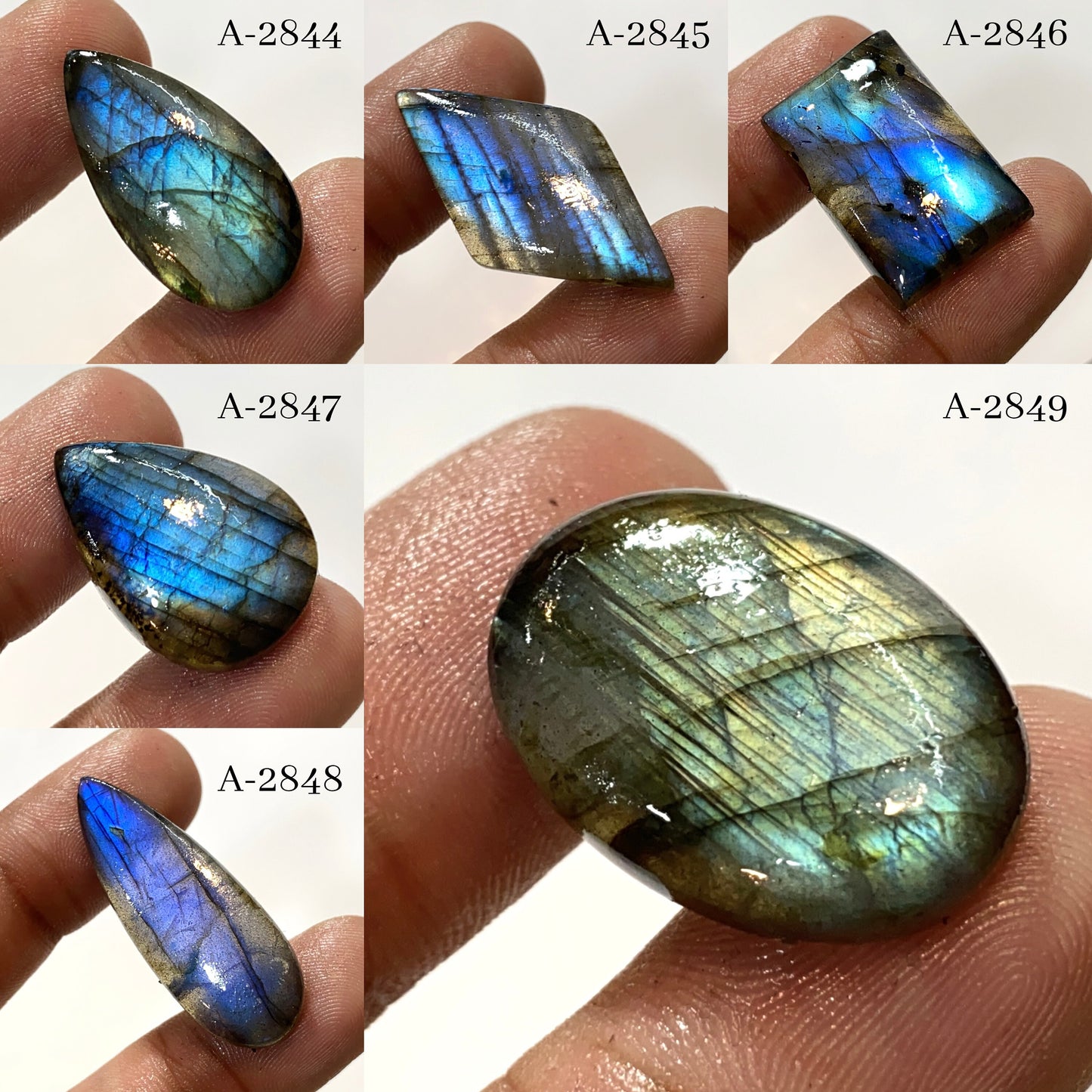 Wholesale Blue Fire Labradorite Cabochons – Natural Multi-Flash Gemstones