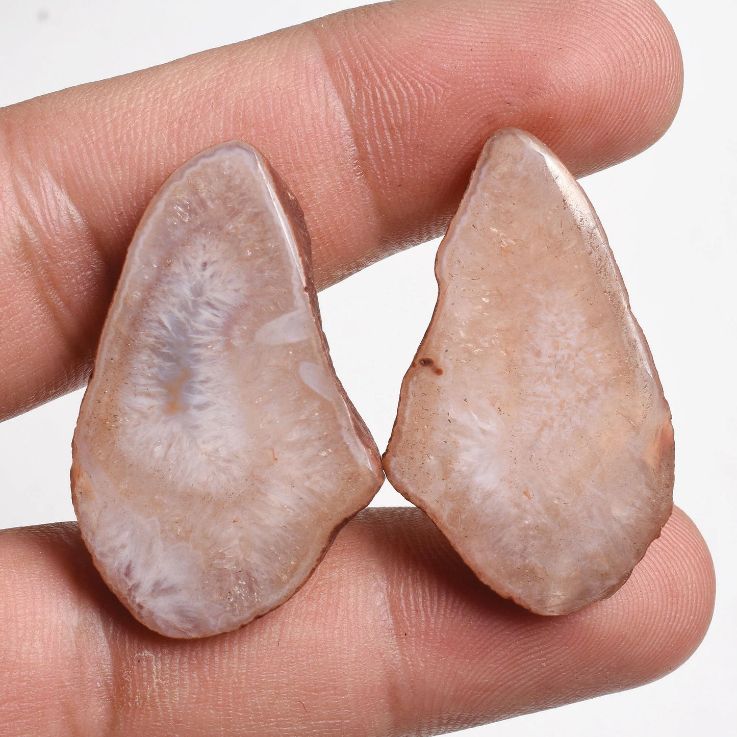 Brown Solar Quartz Pair - Loose Quartz Slice Gemstone Earring Pair