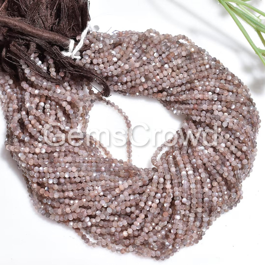chocolate moonstone, moonstone beads, brown gemstone, faceted beads, rondelle beads, gemstone strand, loose beads, diy jewelry, jewelry making, natural moonstone, crystal beads, shiny beads, beading supplies, gemstone jewelry, necklace beads, bracelet beads, polished gemstone, wholesale beads, faceted gemstone, healing stone