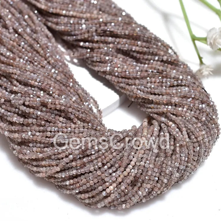Wholesale Chocolate Moonstone Faceted Beads – Brown Shiny Gemstone Bulk Strand
