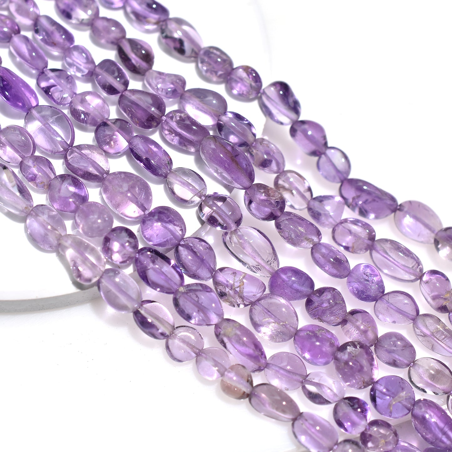 Regal Bloom Amethyst Oval Nugget Beads – Natural Purple Gemstones for Jewelry
