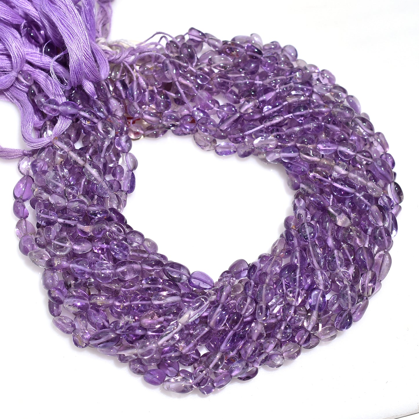 Regal Bloom Amethyst Oval Nugget Beads – Natural Purple Gemstones for Jewelry