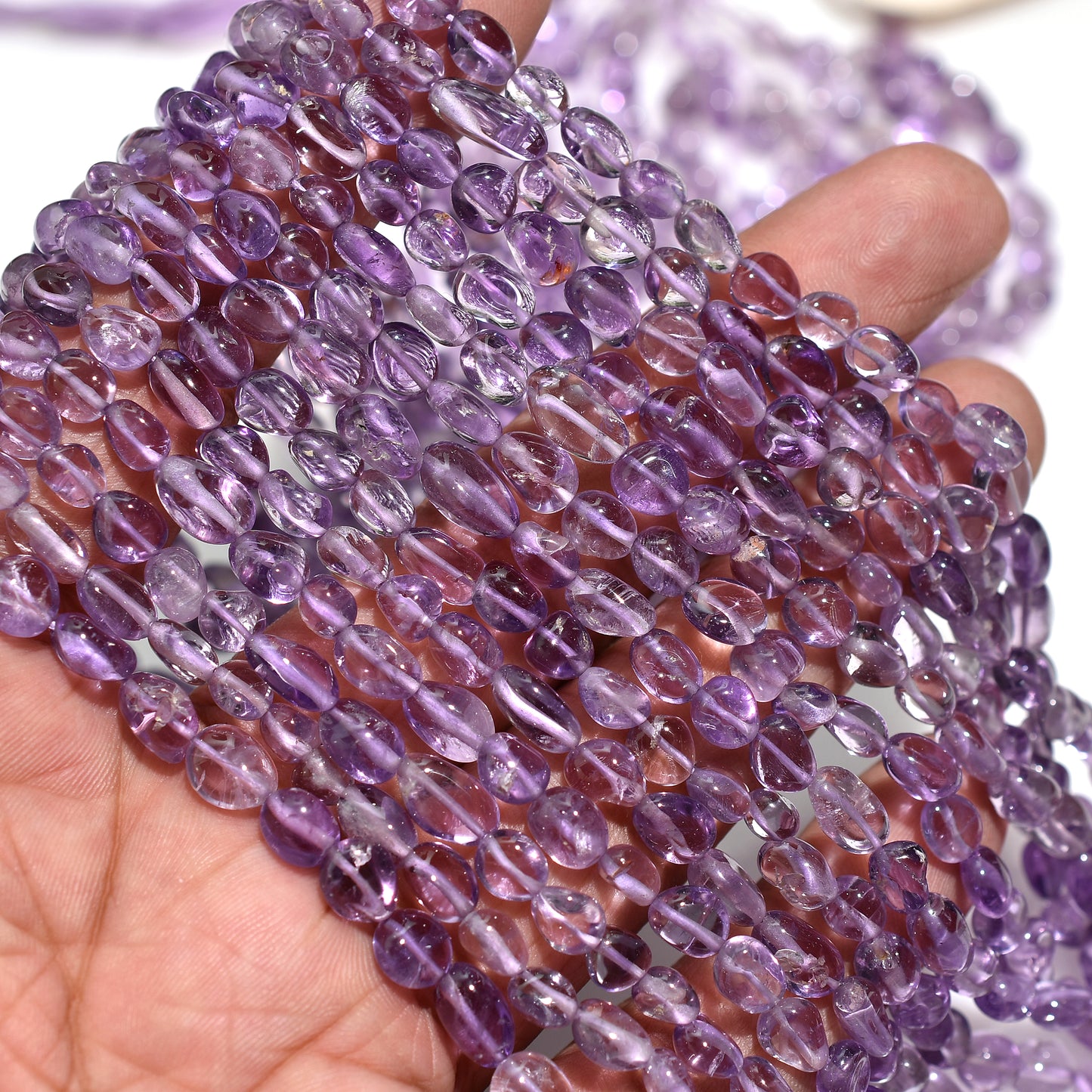 Regal Bloom Amethyst Oval Nugget Beads – Natural Purple Gemstones for Jewelry