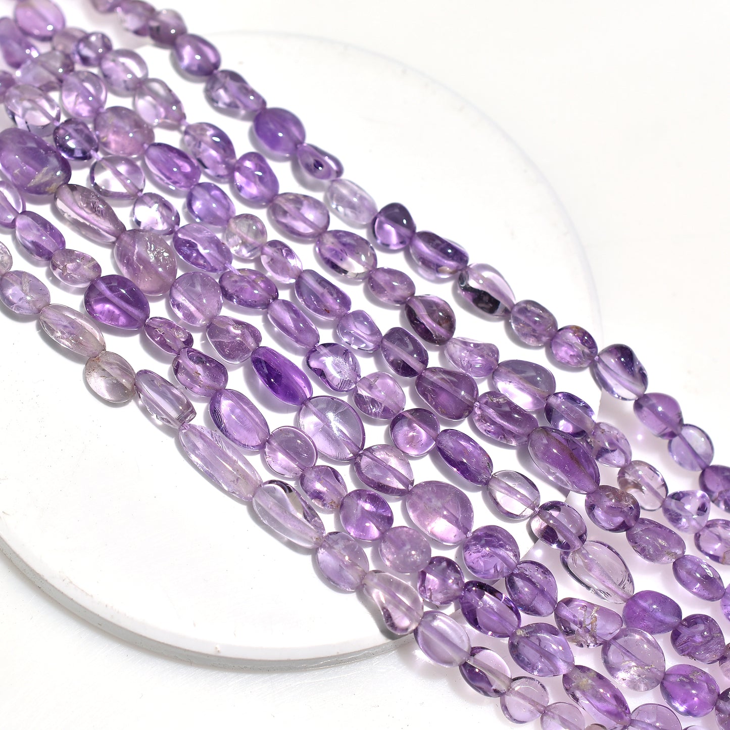 Regal Bloom Amethyst Oval Nugget Beads – Natural Purple Gemstones for Jewelry