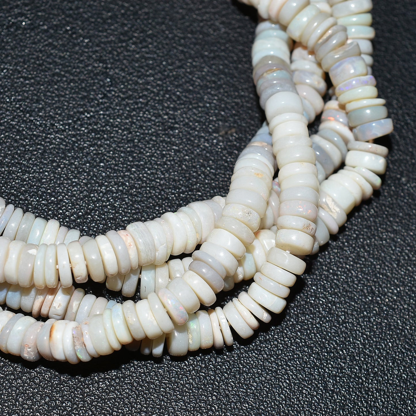 Beautiful Shaded Australian Opal Smooth Heishi Tyre Beads – Wholesale Gemstone Strand For Crafting