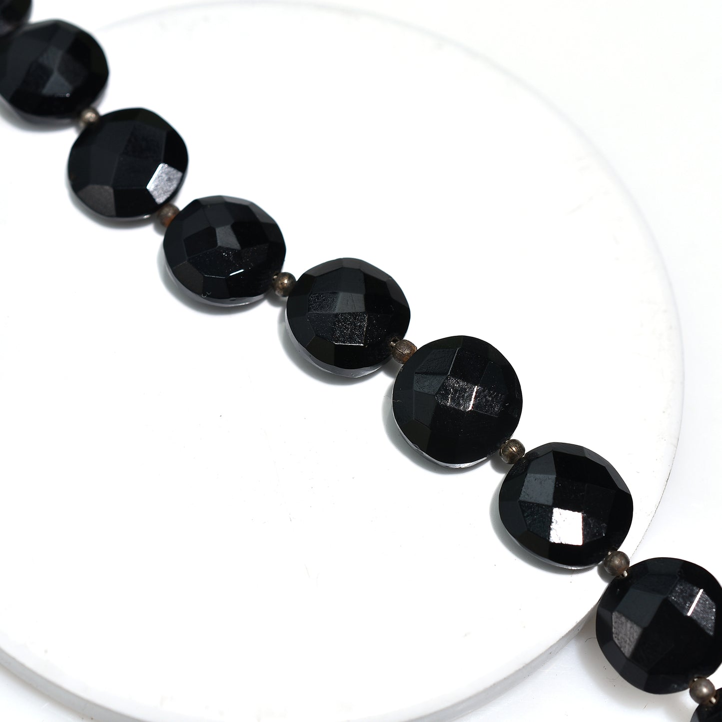 Glossy Black Onyx Beads – Faceted Crystal Gemstone for Wholesale Jewelry