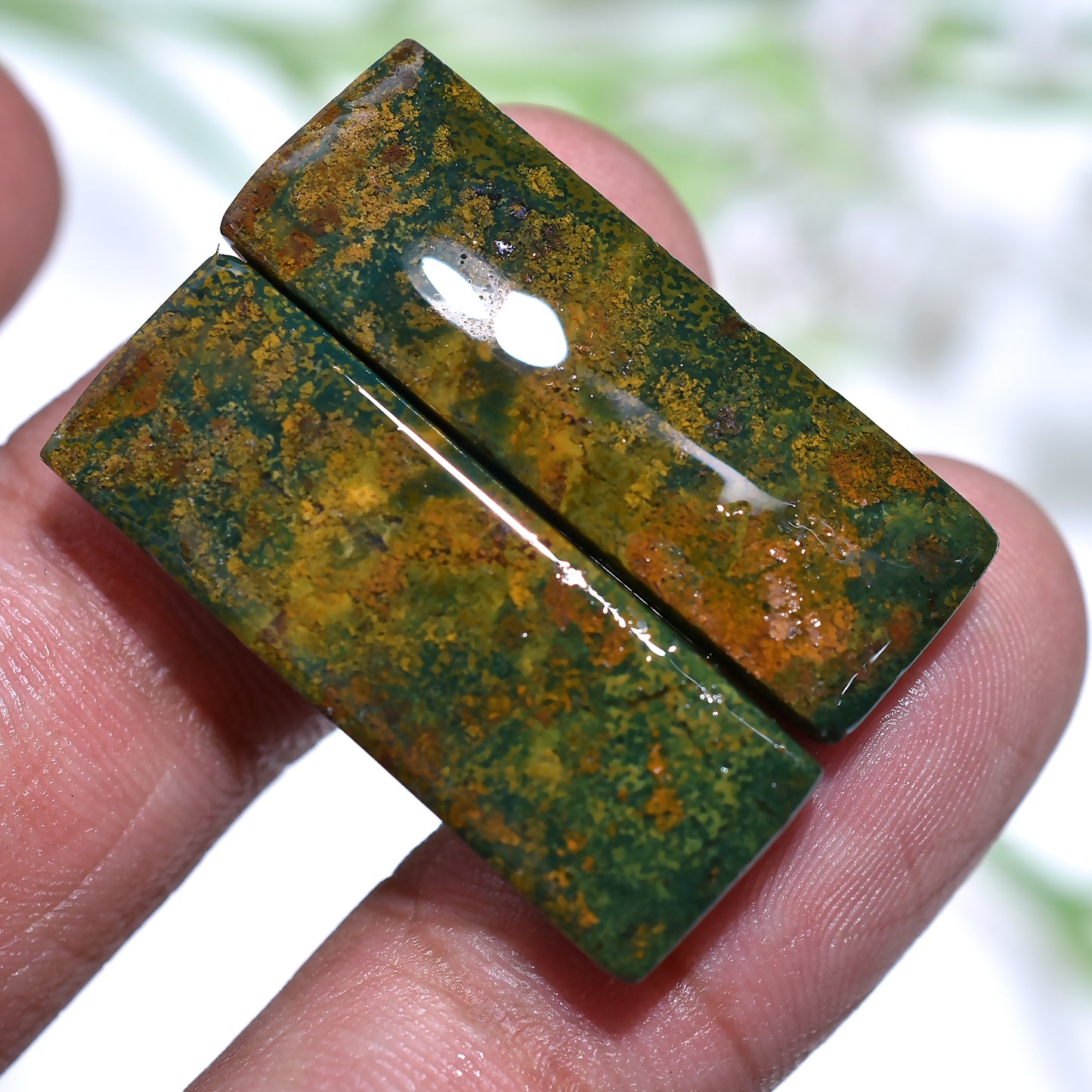 Natural Bloodstone Gemstone Pair – Wholesale Polished Matched Pair