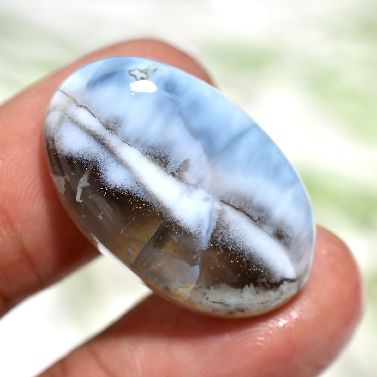 Exquisite Blue Opal Cabochon – Oval Cut Gemstone for Artisan Jewelry (17x27x3mm,/18ct)