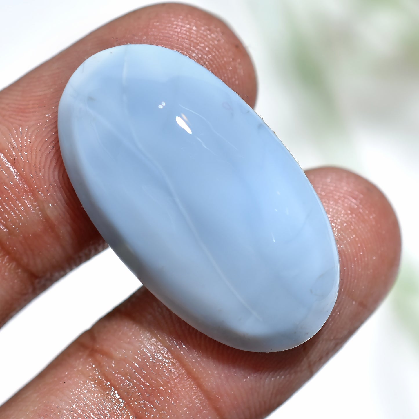 Vivid Blue Opal Cabochon – Oval Shaped Loose Gemstone for Artisan Creations