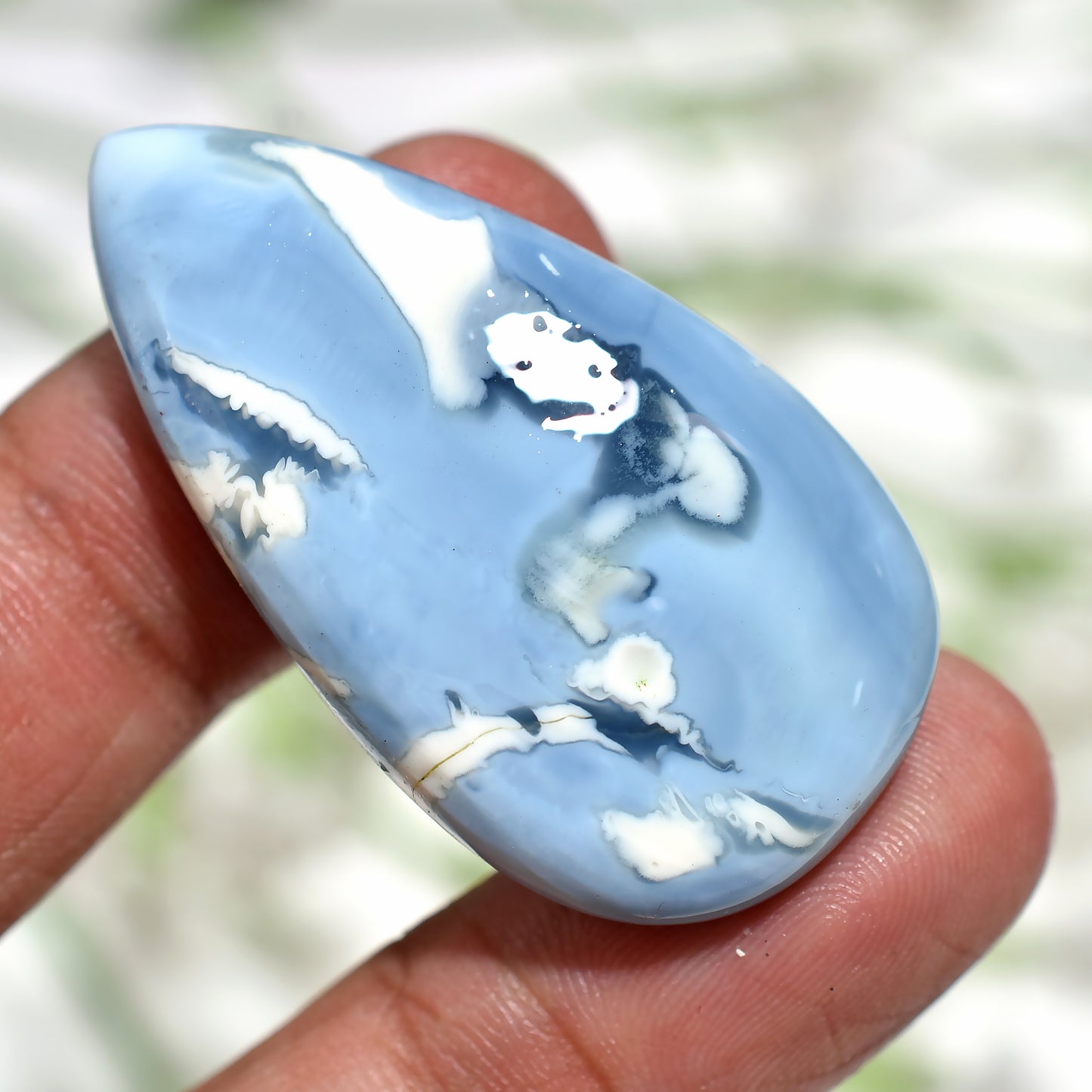 Attractive Blue Opal Gemstone-Wholesale Teardrop Flat Back Cabochon For Pendant Jewellery