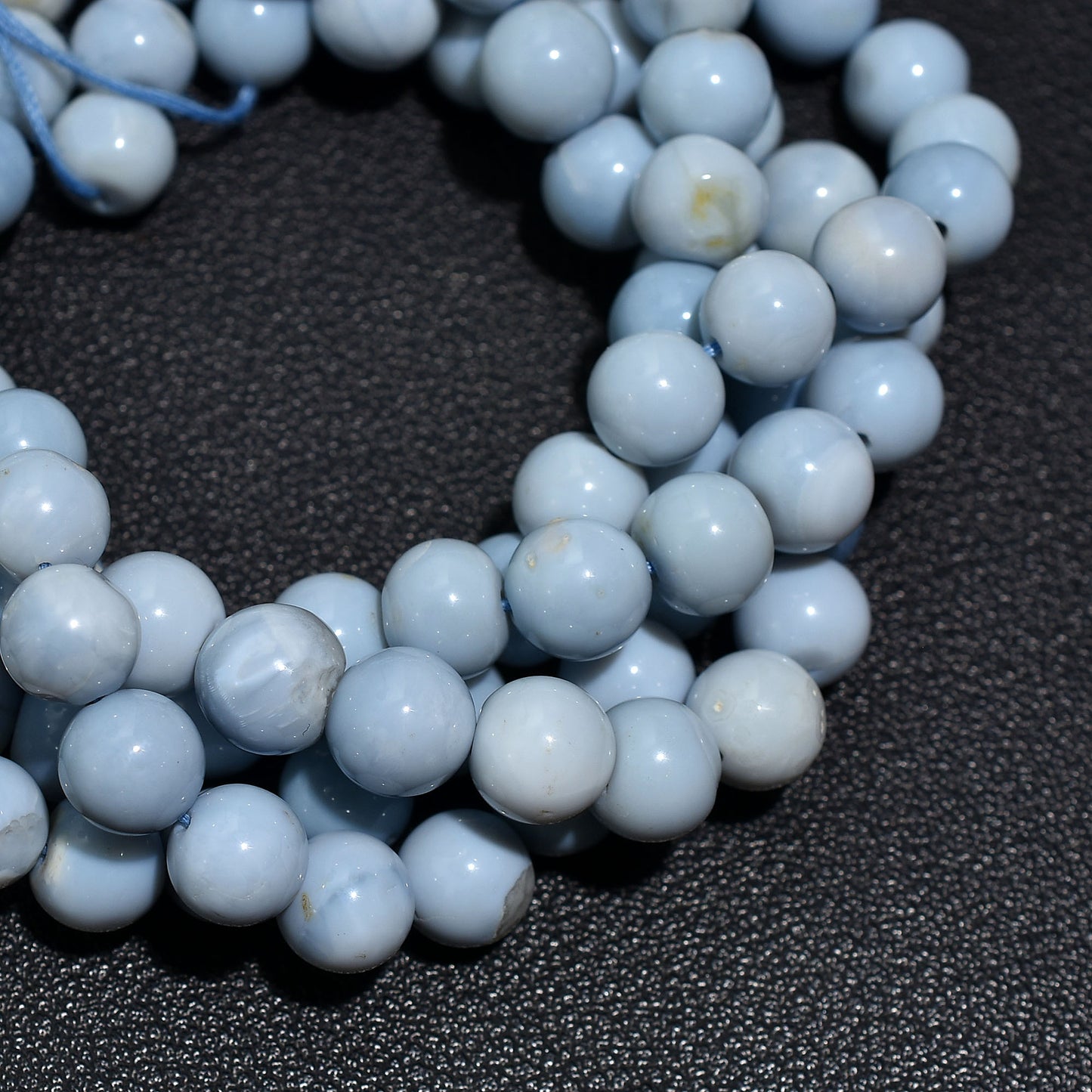 Sky-Toned Blue Opal Round Beads 16 inch Strand – Wholesale Smooth Gemstone String For Craft Jewelry