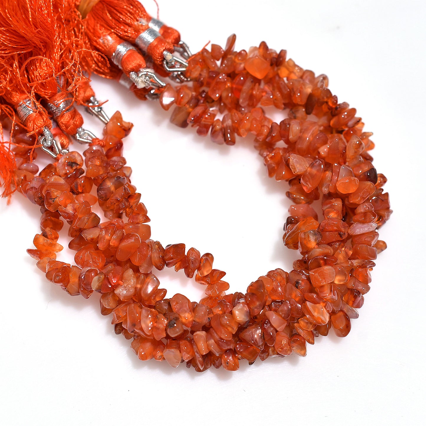 Vibrant Orange Carnelian Uneven Beads – Raw Gemstone Chips Wholesale Strand For Jewelry Designs