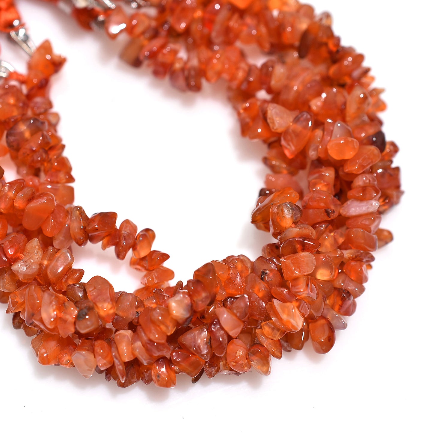 Vibrant Orange Carnelian Uneven Beads – Raw Gemstone Chips Wholesale Strand For Jewelry Designs