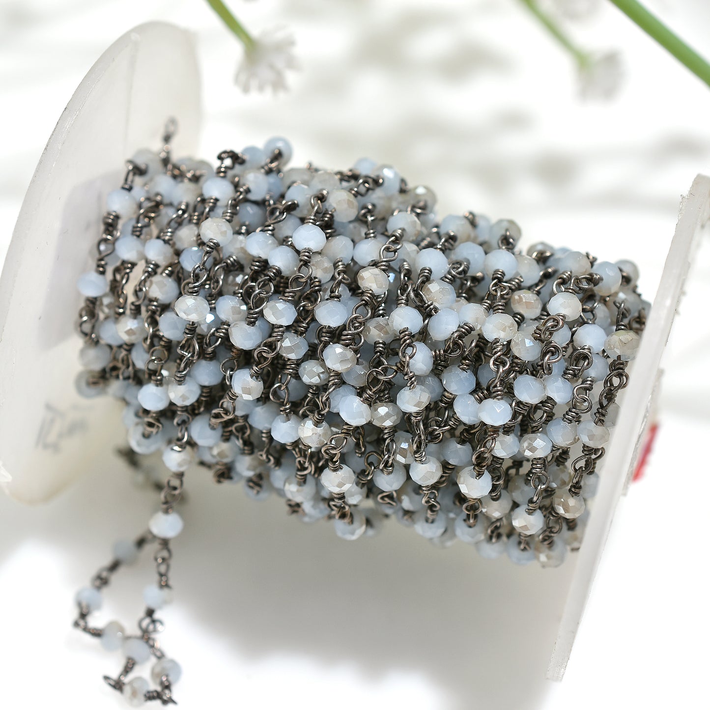 Elegant Mystic Chalcedony Coated Rosary – Refined Black Plated Hydro Beads for Wholesale Jewelry