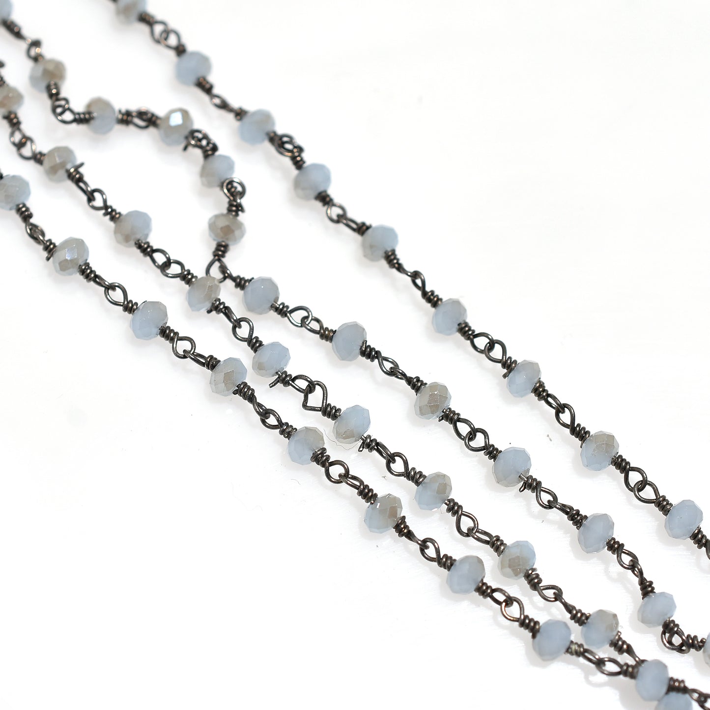 Elegant Mystic Chalcedony Coated Rosary – Refined Black Plated Hydro Beads for Wholesale Jewelry