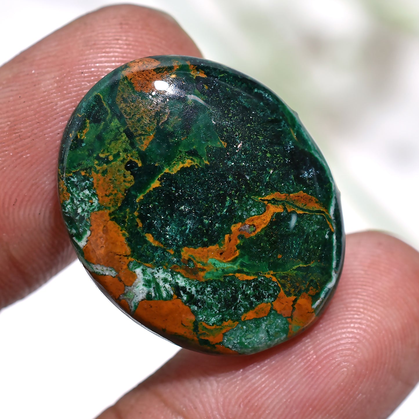 Vibrant Chrysocolla Cabochon - Natural Gemstone for Jewelry Making (20x25x3mm,/30ct)