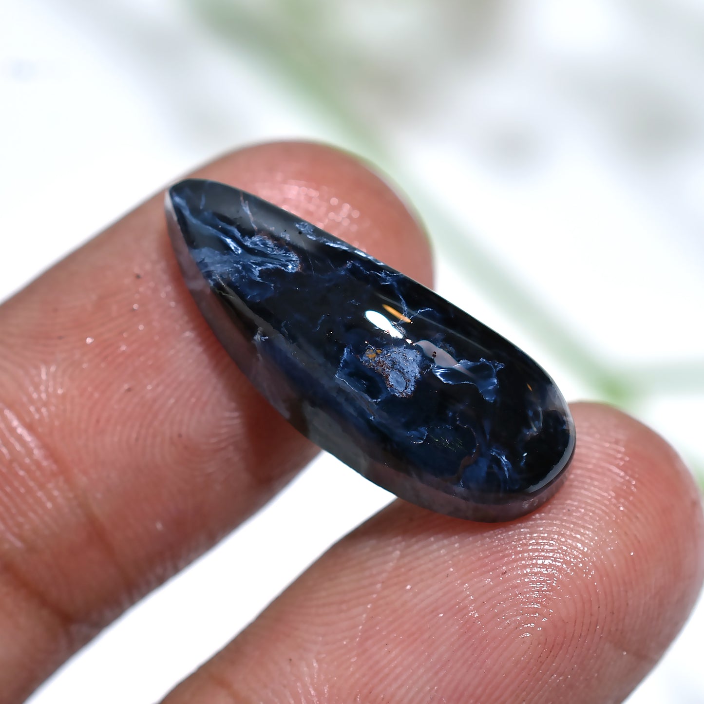 Stormy Swirling Pietersite Cabochon Gemstone for Jewelry Making (10x25x4mm,/10ct)