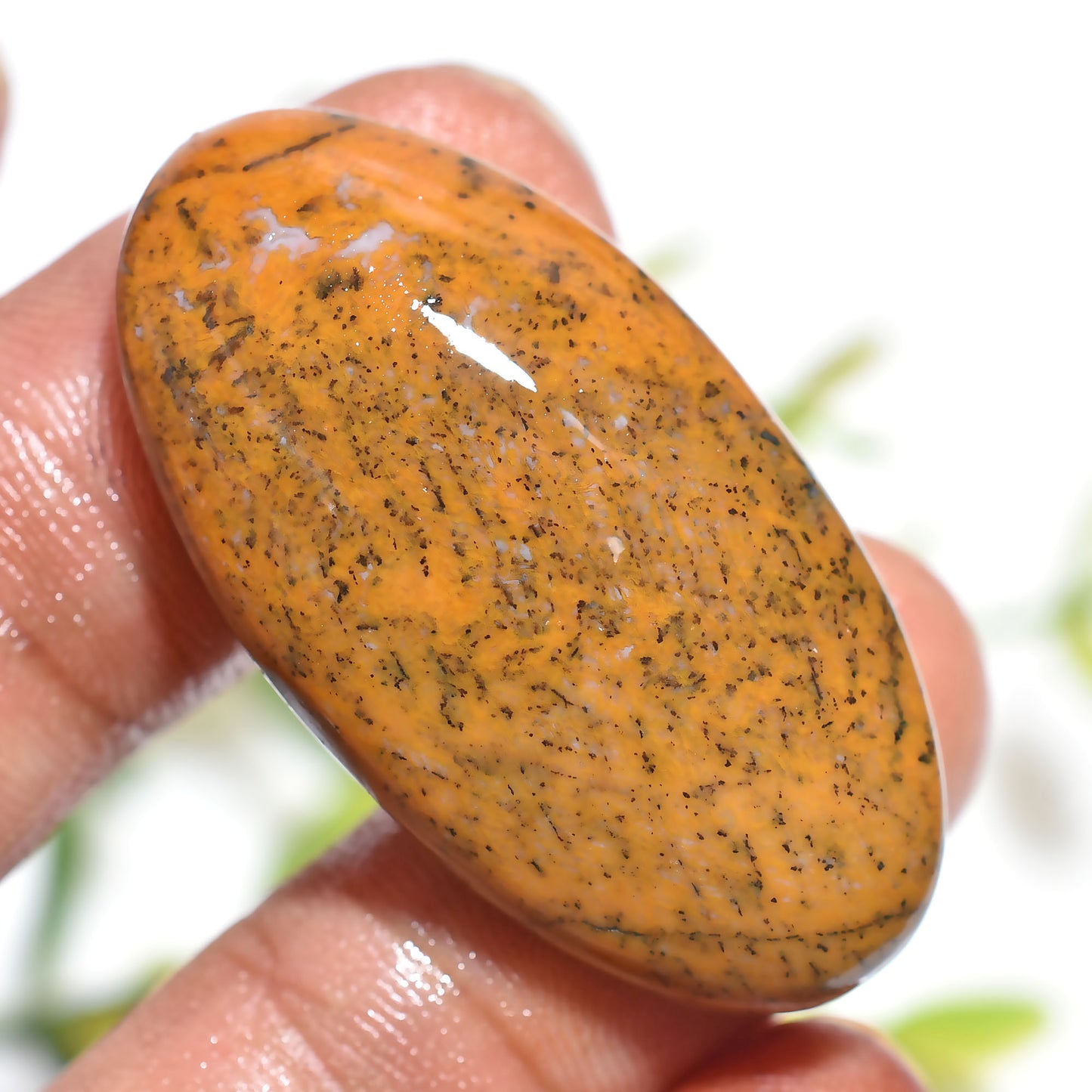 yellow dendrite, dendrite cabochon, polished cabochon, gemstone cabochon, jewelry making stone, natural gemstone, DIY jewelry, cabochon gem, smooth gemstone, loose gemstone
