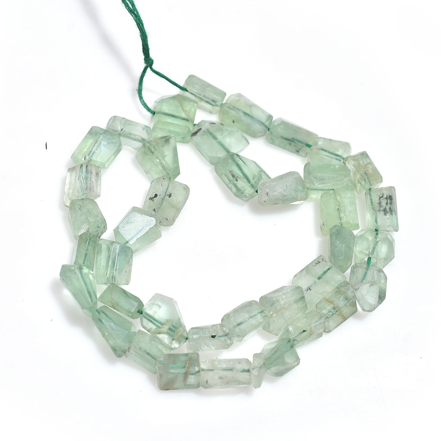 Natural Green Fluorite Beads – Rough Nuggets Crystal Strand For Craft Jewelry