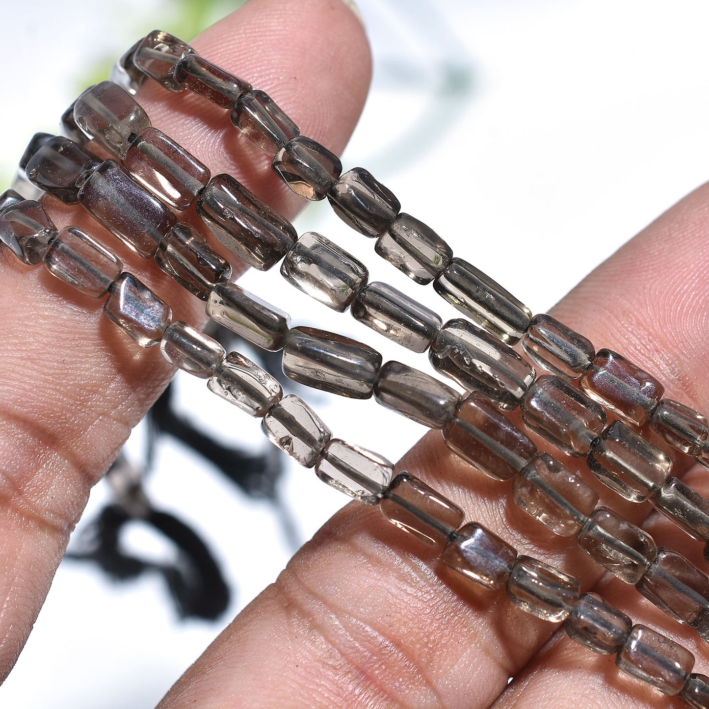 Brown Smoky Quartz Beads – Natural Polished Gemstones for Necklaces