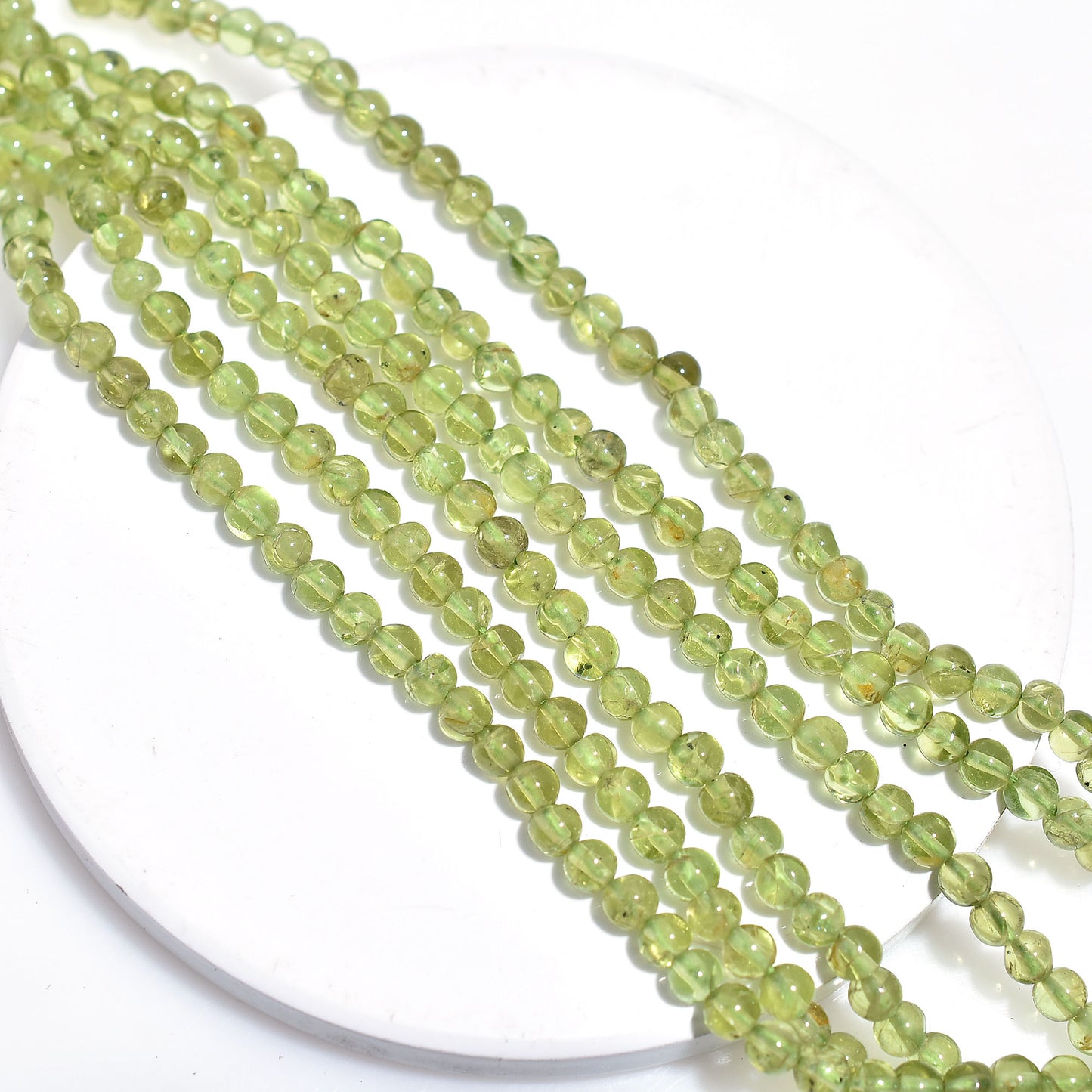 4mm Peridot Gemstone Beads, Natural Gemstone Smooth Round Shape Beads, Handmade Green Loose Crystal Beads For Necklace & Bracelet Jewelry