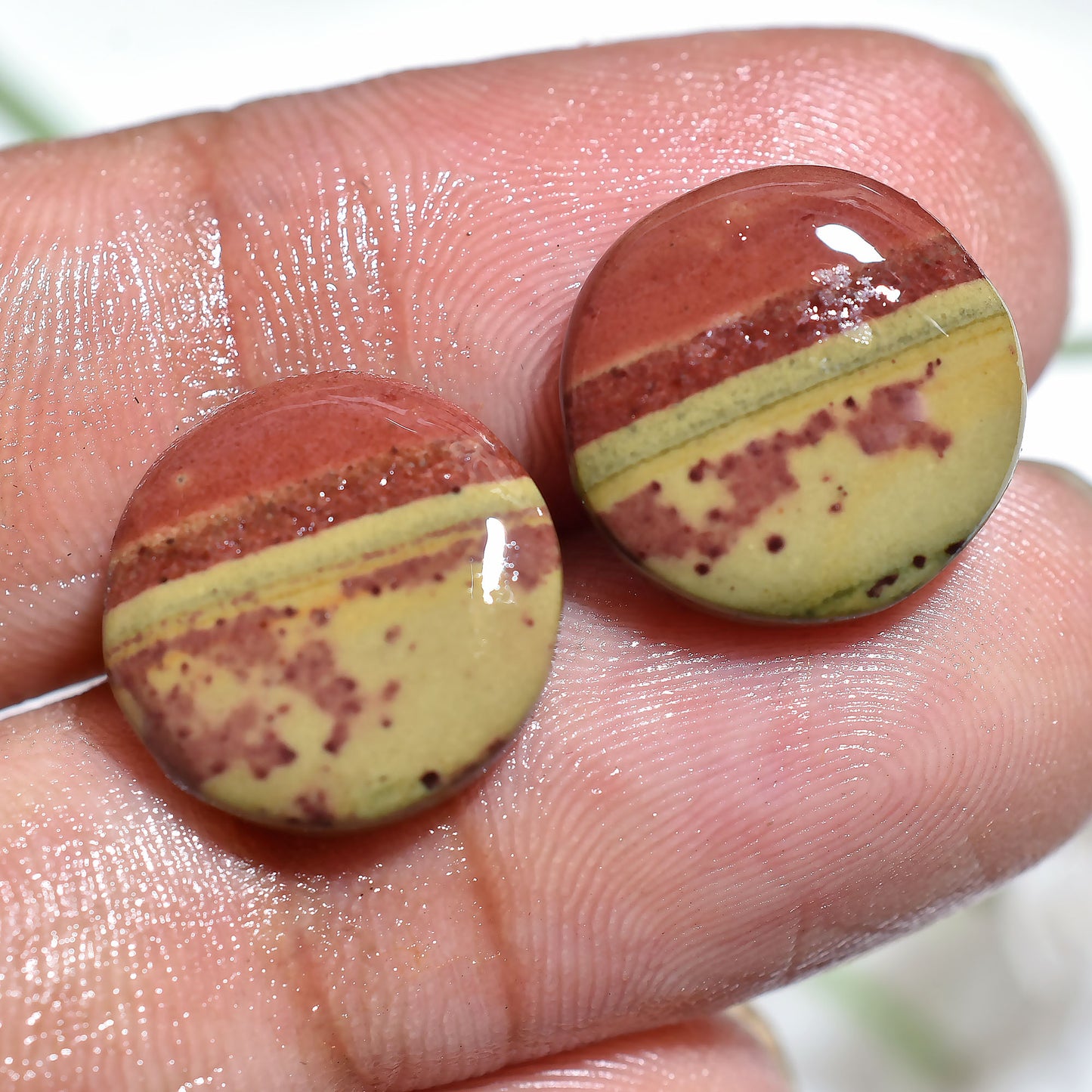 Handpicked Imperial Gemstone Pair – Matched Jasper Stone Set for High-End Designs
