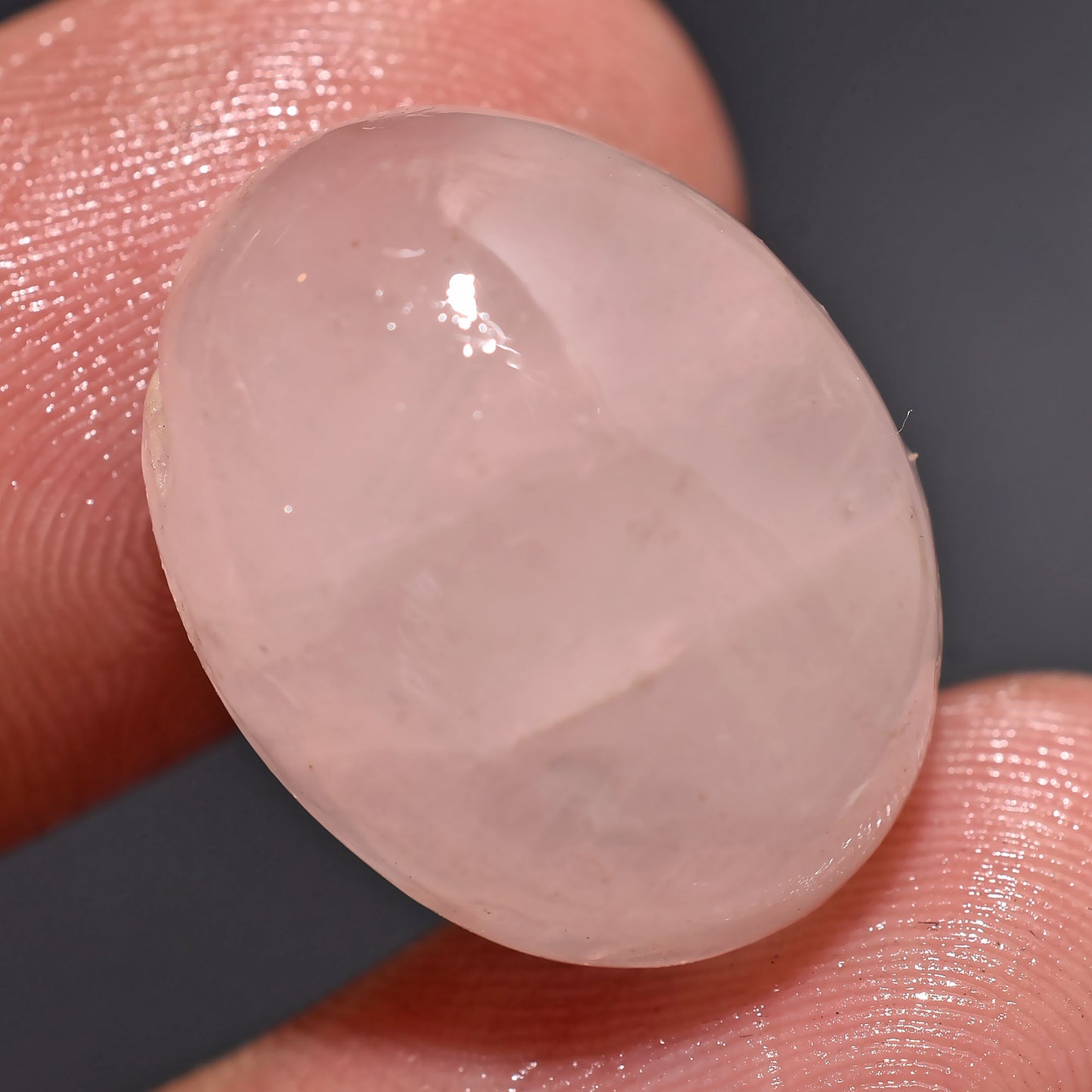 Natural Rose Quartz Cabochon, Oval Shape Smooth Polished Pink Crystal (15x20x4mm,/19ct)