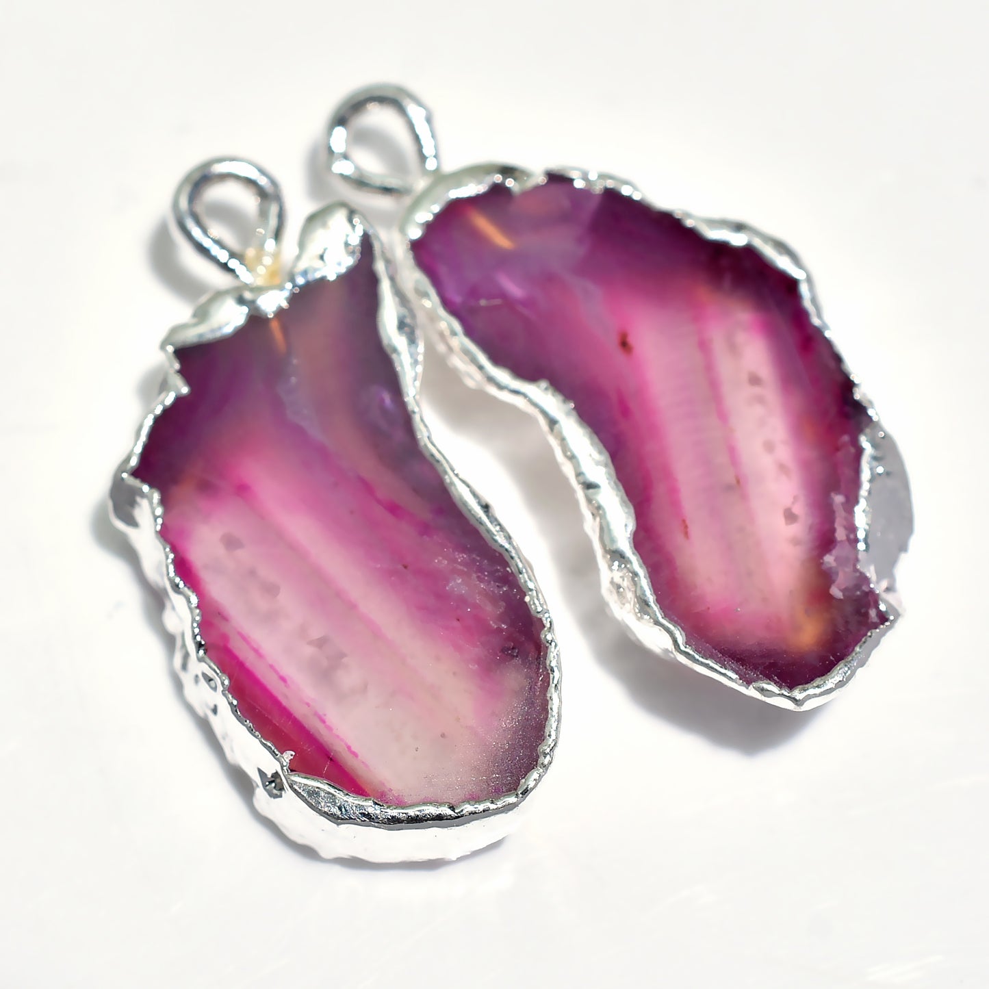 Unique Solar Quartz Earring Pair – Silver Electroplated Druzy Jewelry for All Occasions