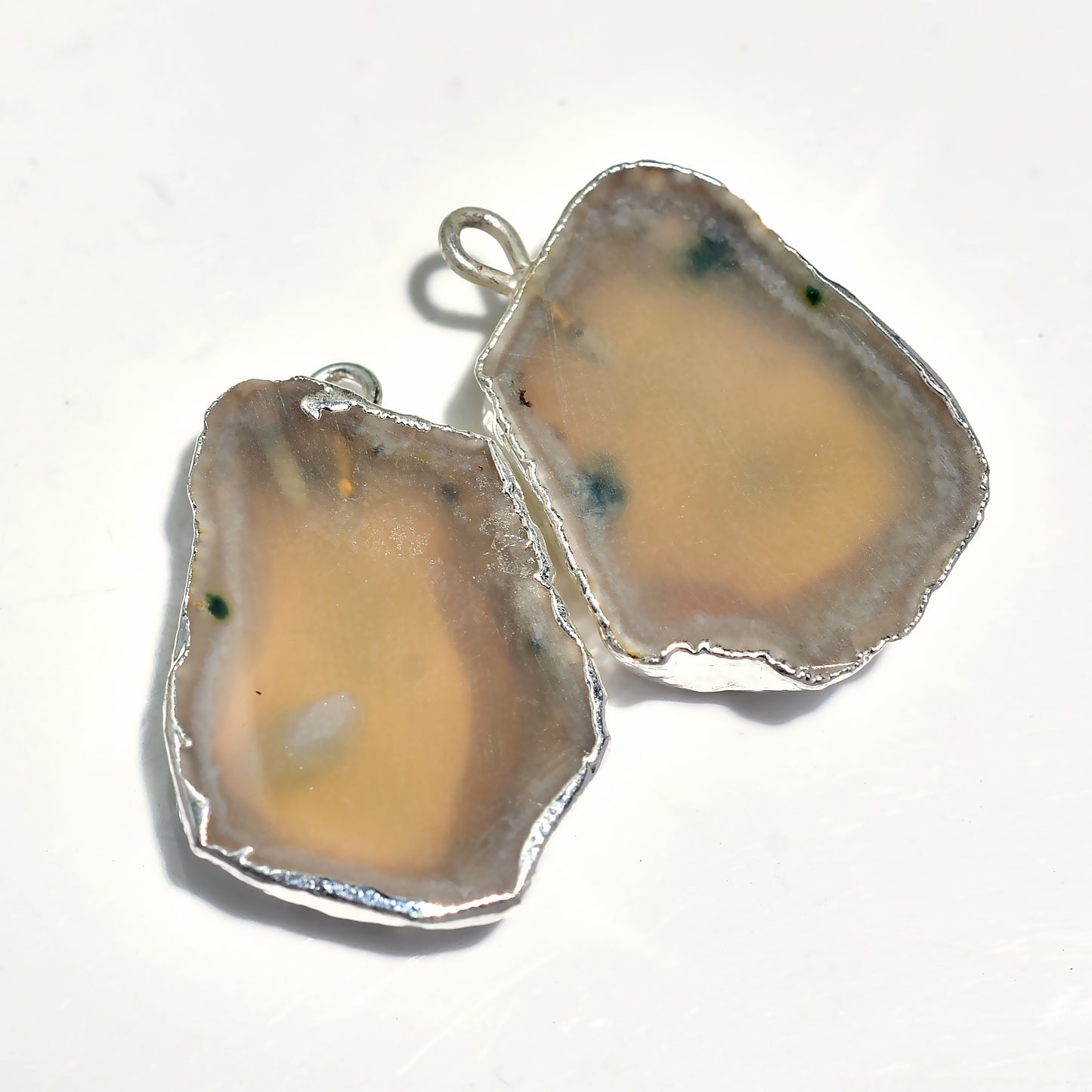 Unique Solar Quartz Earring Pair – Silver Electroplated Druzy Jewelry for All Occasions
