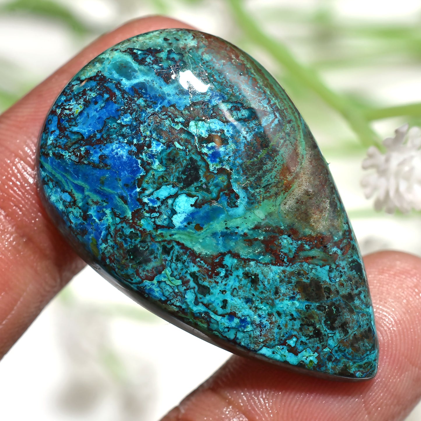 100% Natural Shattuckite Cabochon - Blue Azurite Gemstone for Jewelry Making