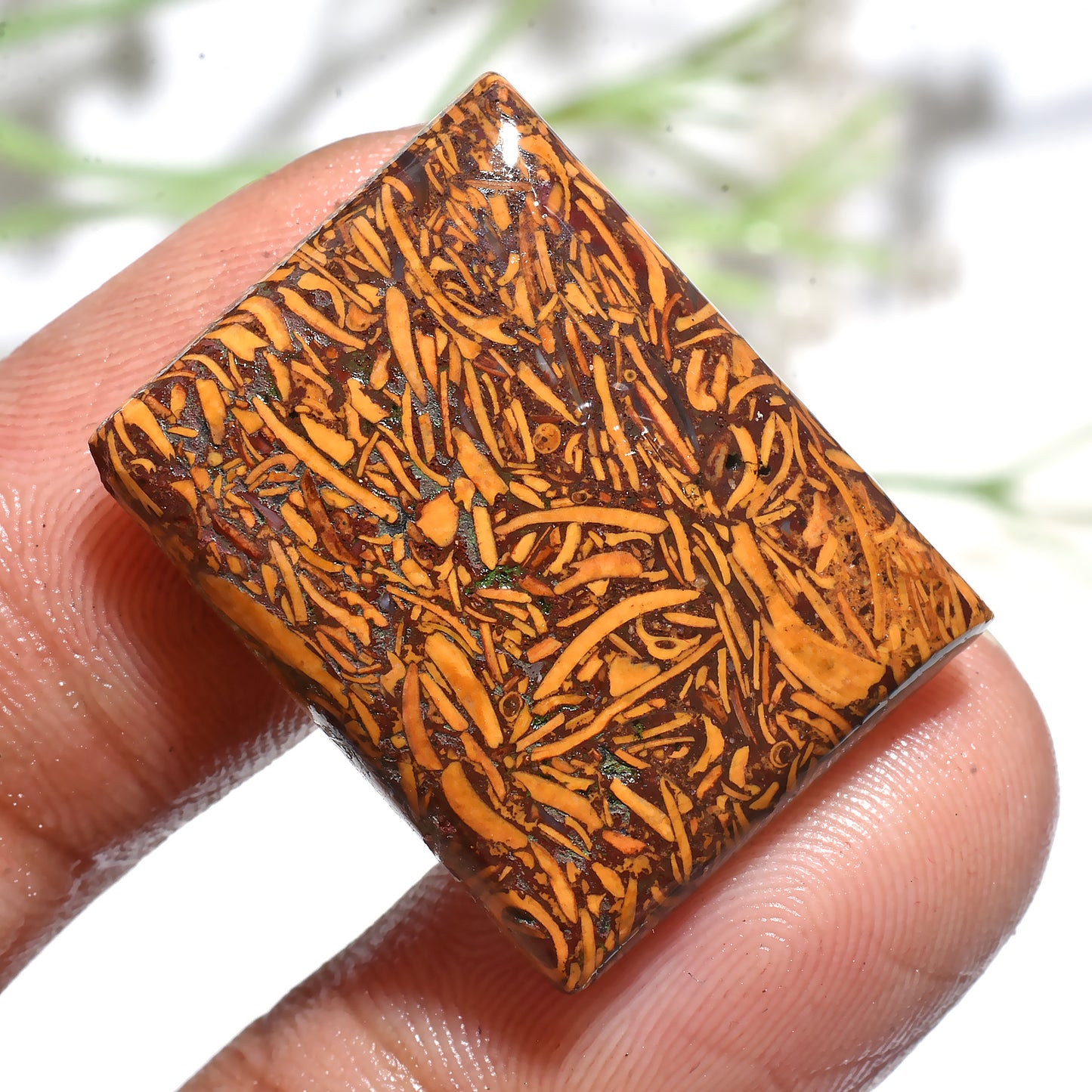 Beautiful Mariam Jasper Natural Cabochon – Rectangle Shape Designer Smooth Gemstone for Jewelry (18x24x2mm,/25ct)