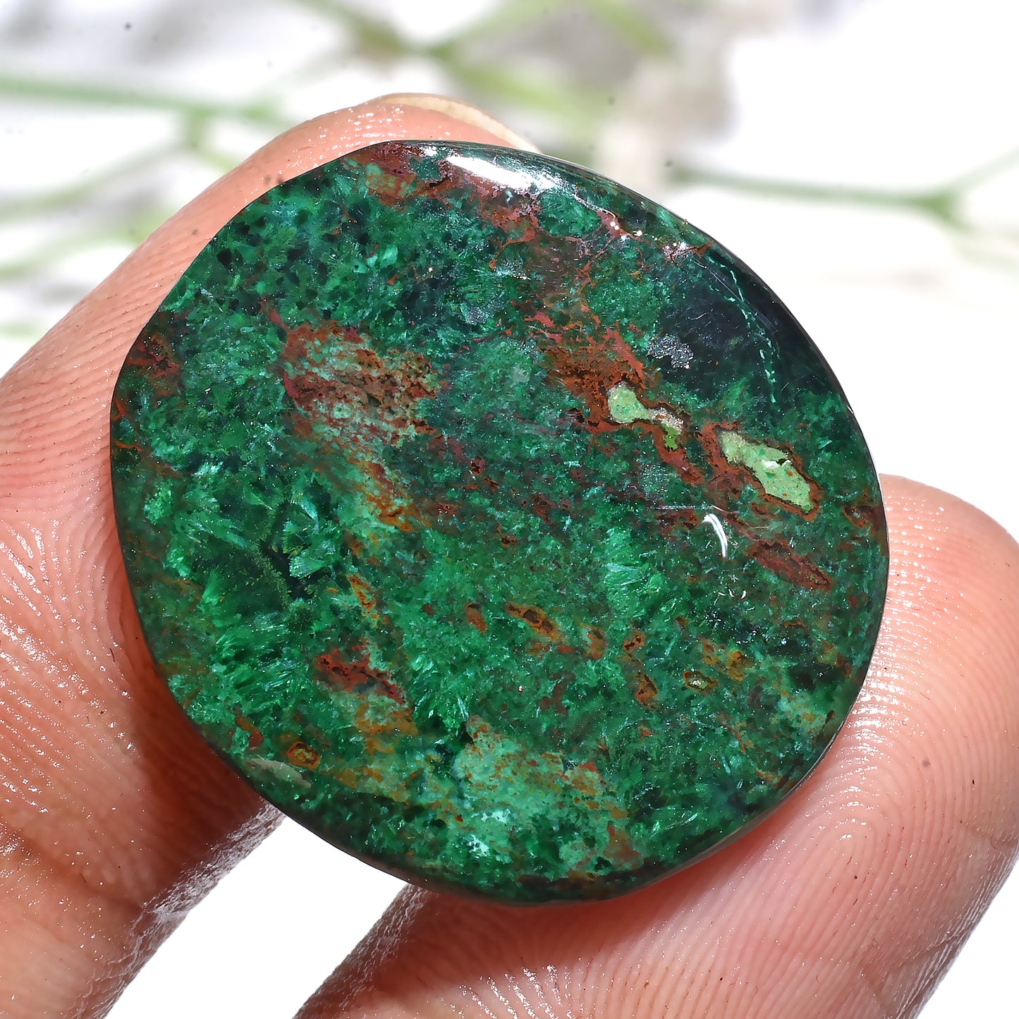 Chrysocolla Cabochon – Natural Green Gemstone for Jewelry Making (22x24x2mm,/21ct)