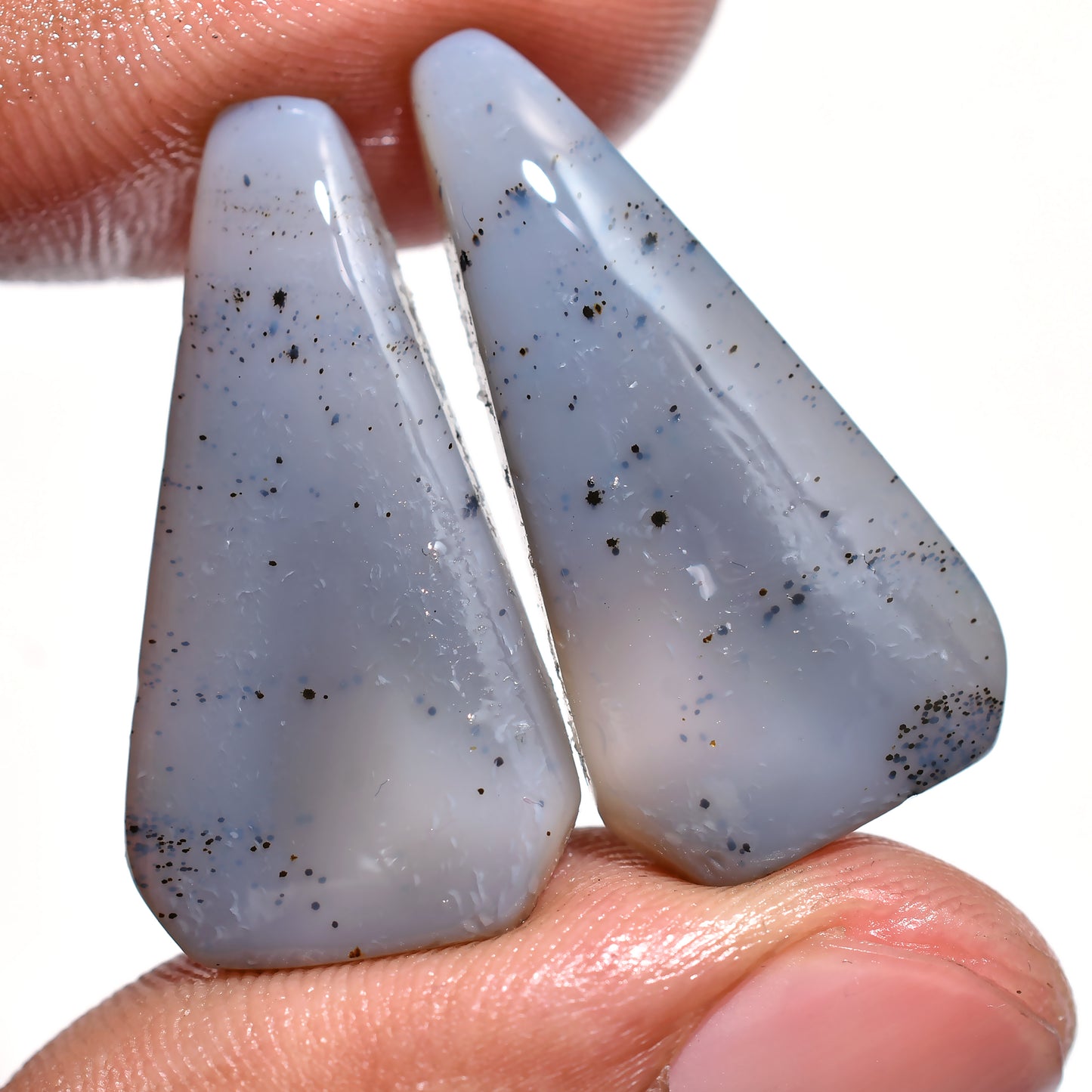Natural Montana Agate Matched Pair – Unique Gemstones for Jewelry Making