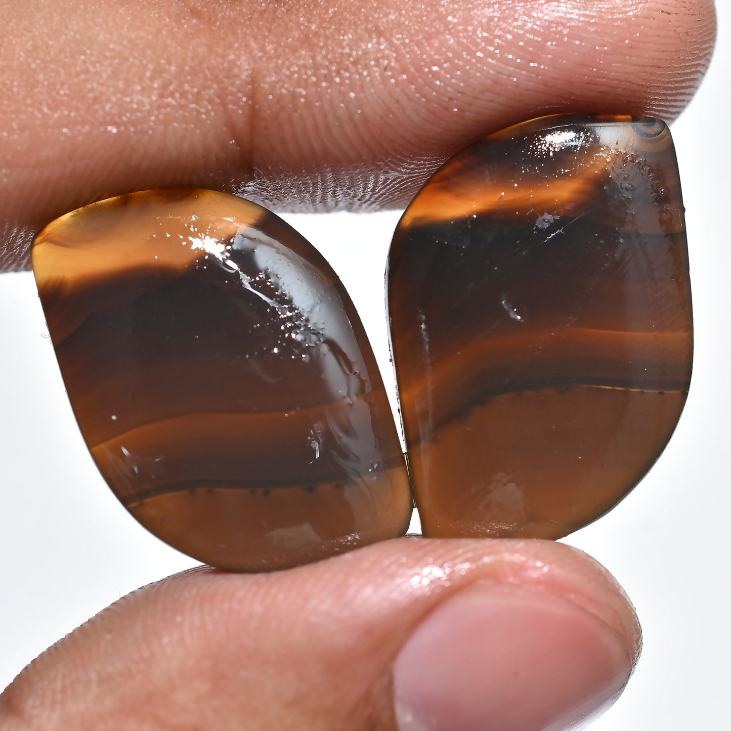 Montana Agate Gemstone Pair – Natural Agate Stones for Unique Jewelry Designs