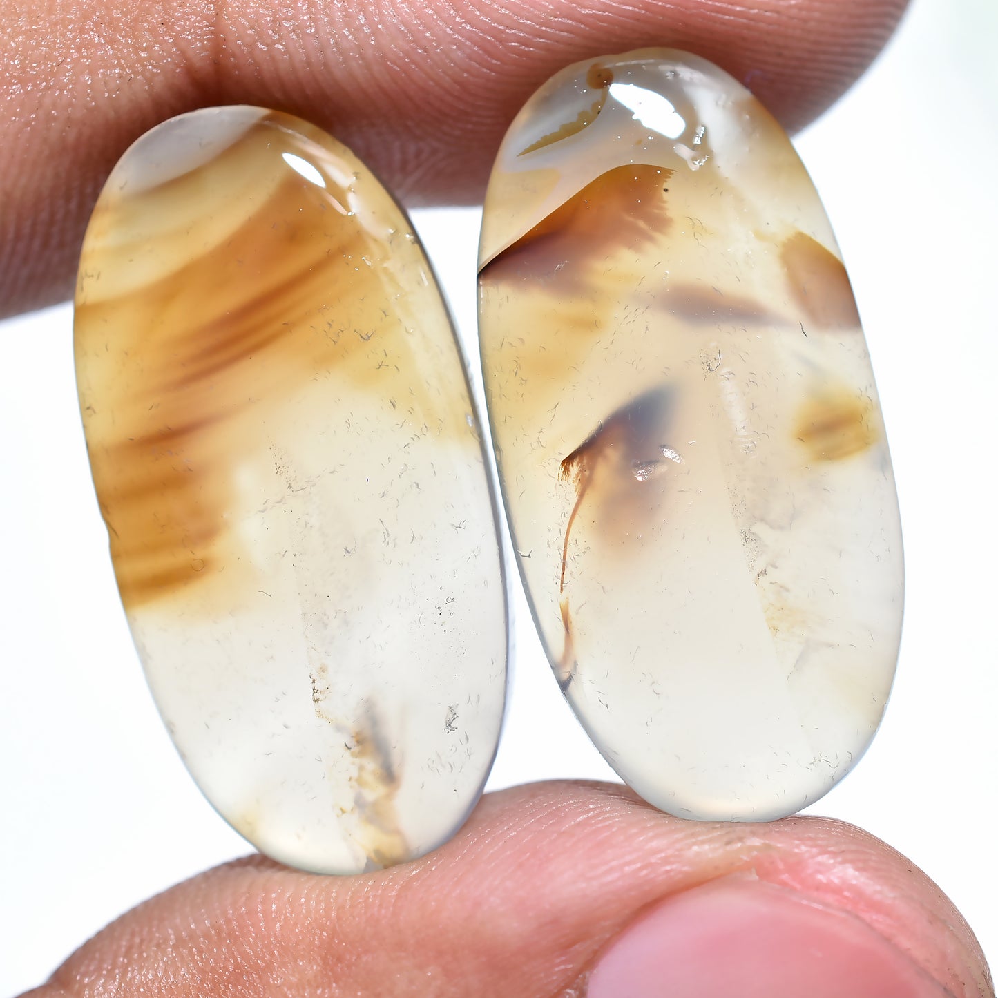 Montana Agate Gemstone Pair – Natural Stones for Unique Jewelry