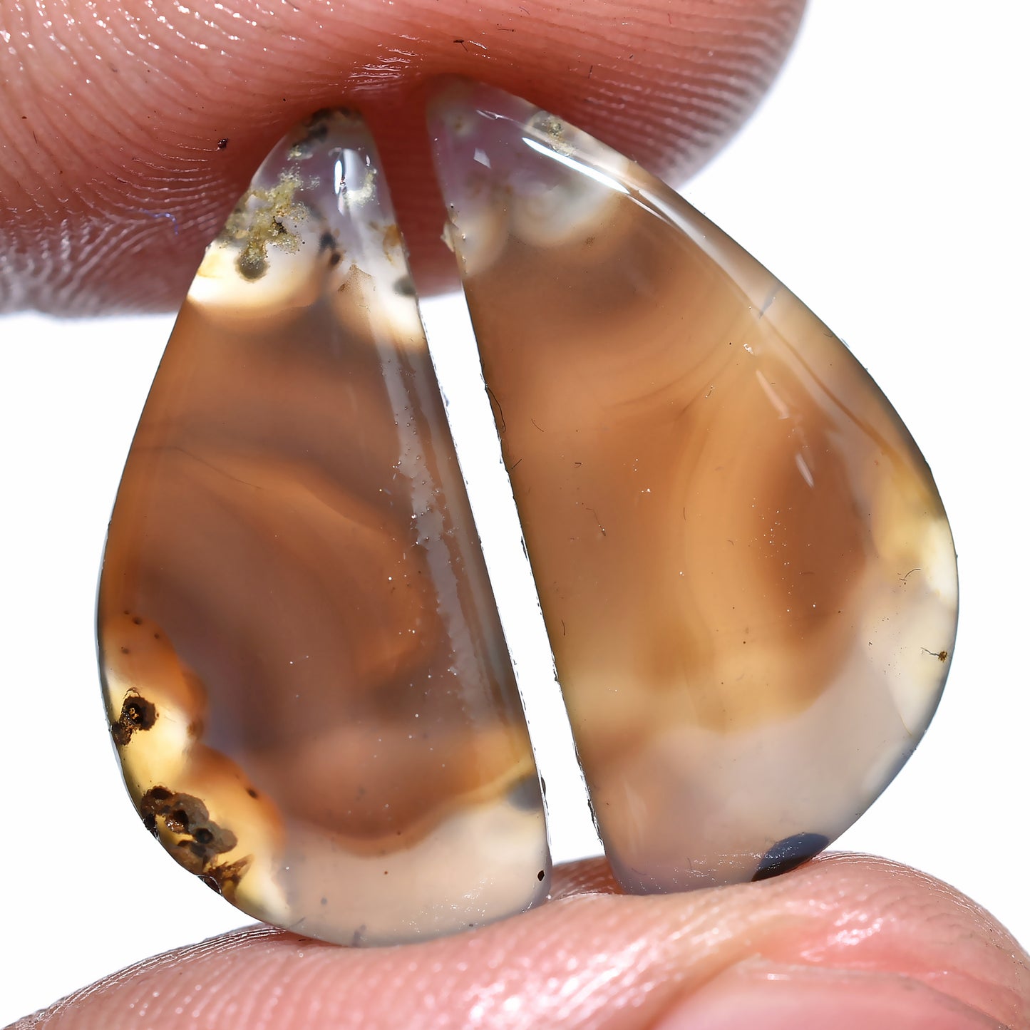 Unique Montana Agate Gemstone Pair – Perfect for Jewelry Crafting
