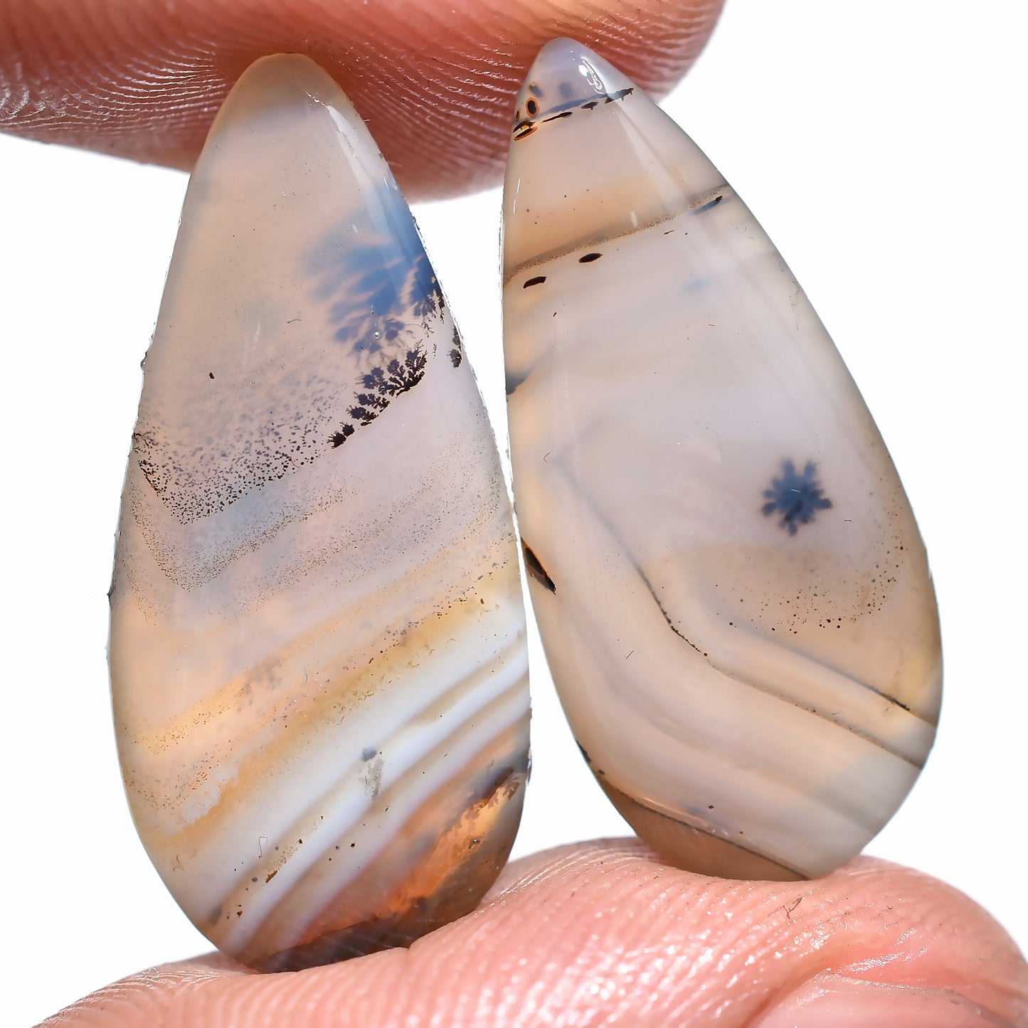 Montana Agate Gem Pair – Unique Patterns for Jewelry Making