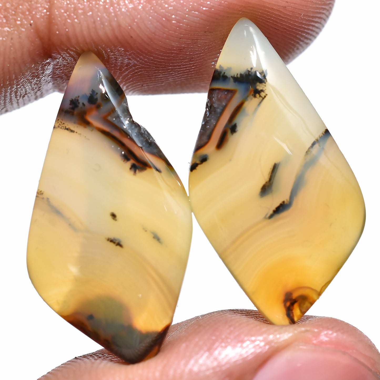 Montana Agate Gem Pair – Unique Patterns for Jewelry Making