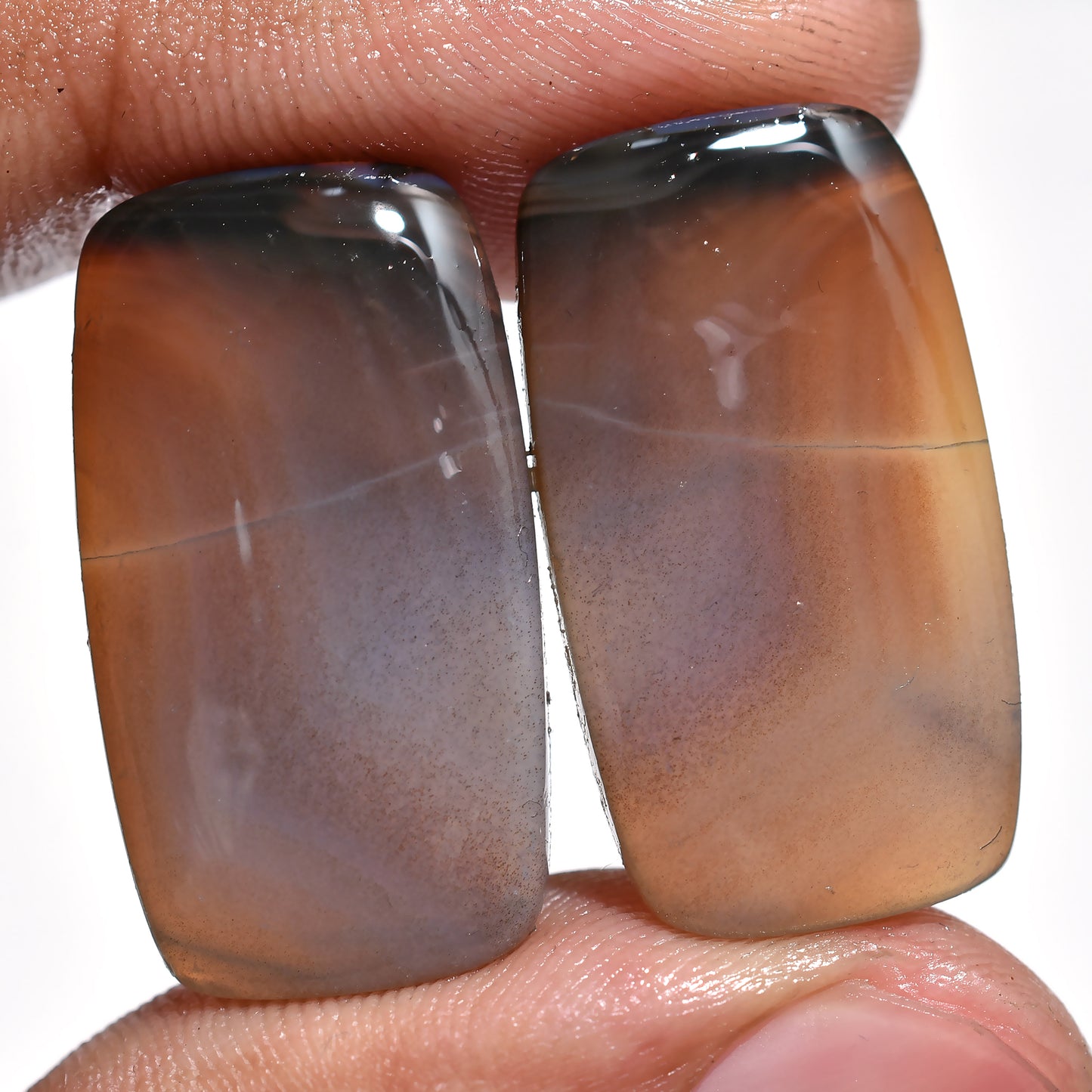 Montana Agate Gemstone Pair – Stunning Stones for Artisan Creations