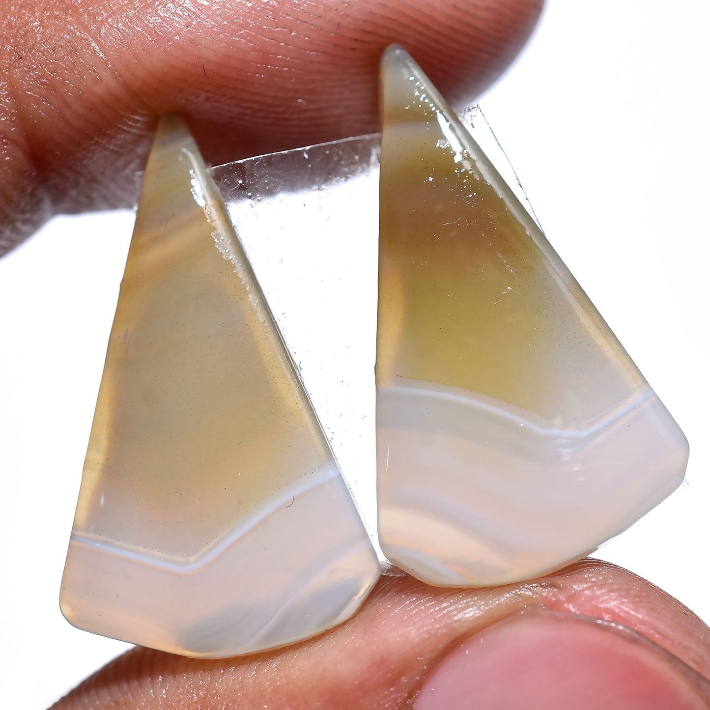 Grey Banded Agate Matched Pair – High-Quality Gemstones for Designers