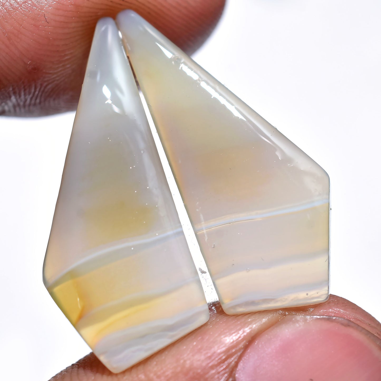 Grey Banded Agate Gem Pair – Beautiful Natural Banded Stones