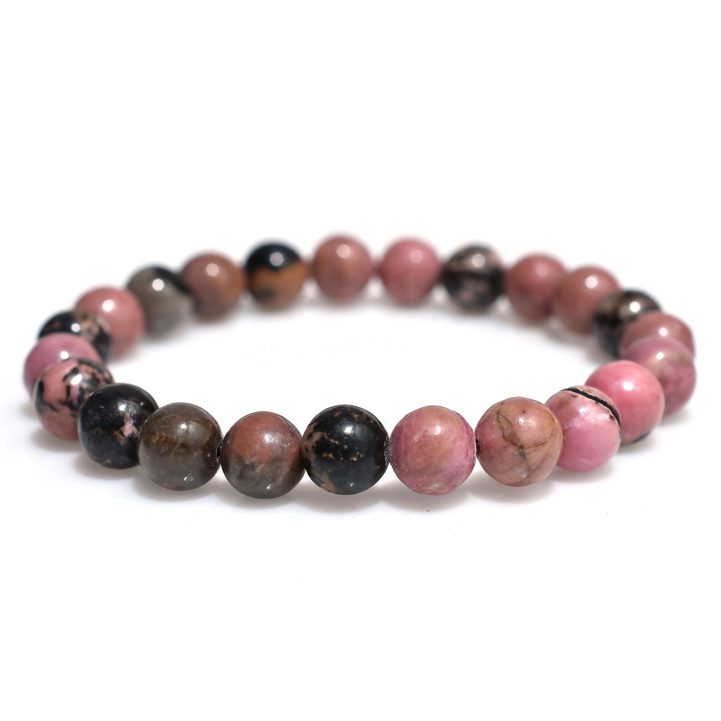 Rhodocrosite Natural Adjustable Bracelet 8mm for Healing Meditation Success
