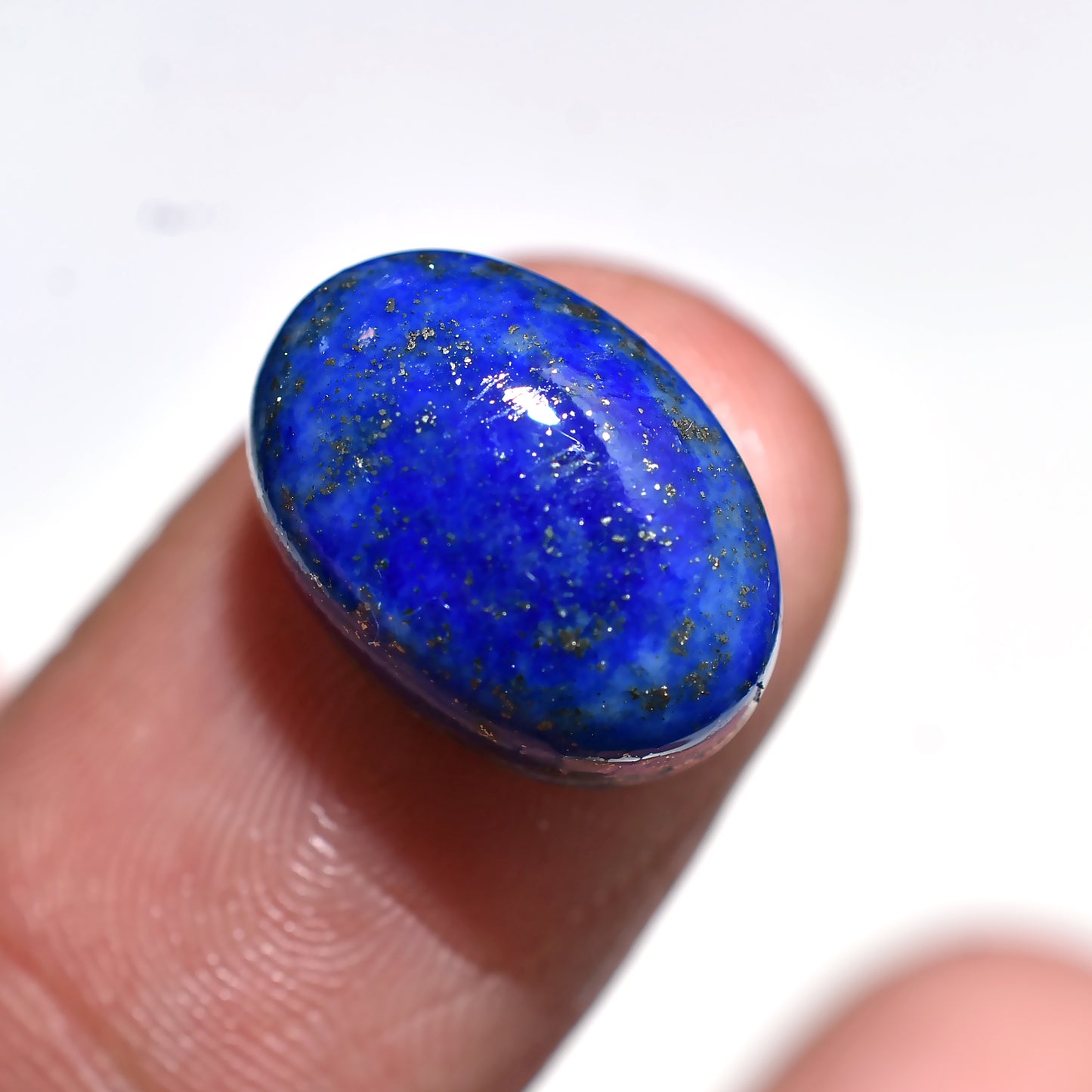 Blue Lapis Lazuli Smooth Cabochon, Natural Oval Shaped Polished Stone (10x14x4mm,/8ct)