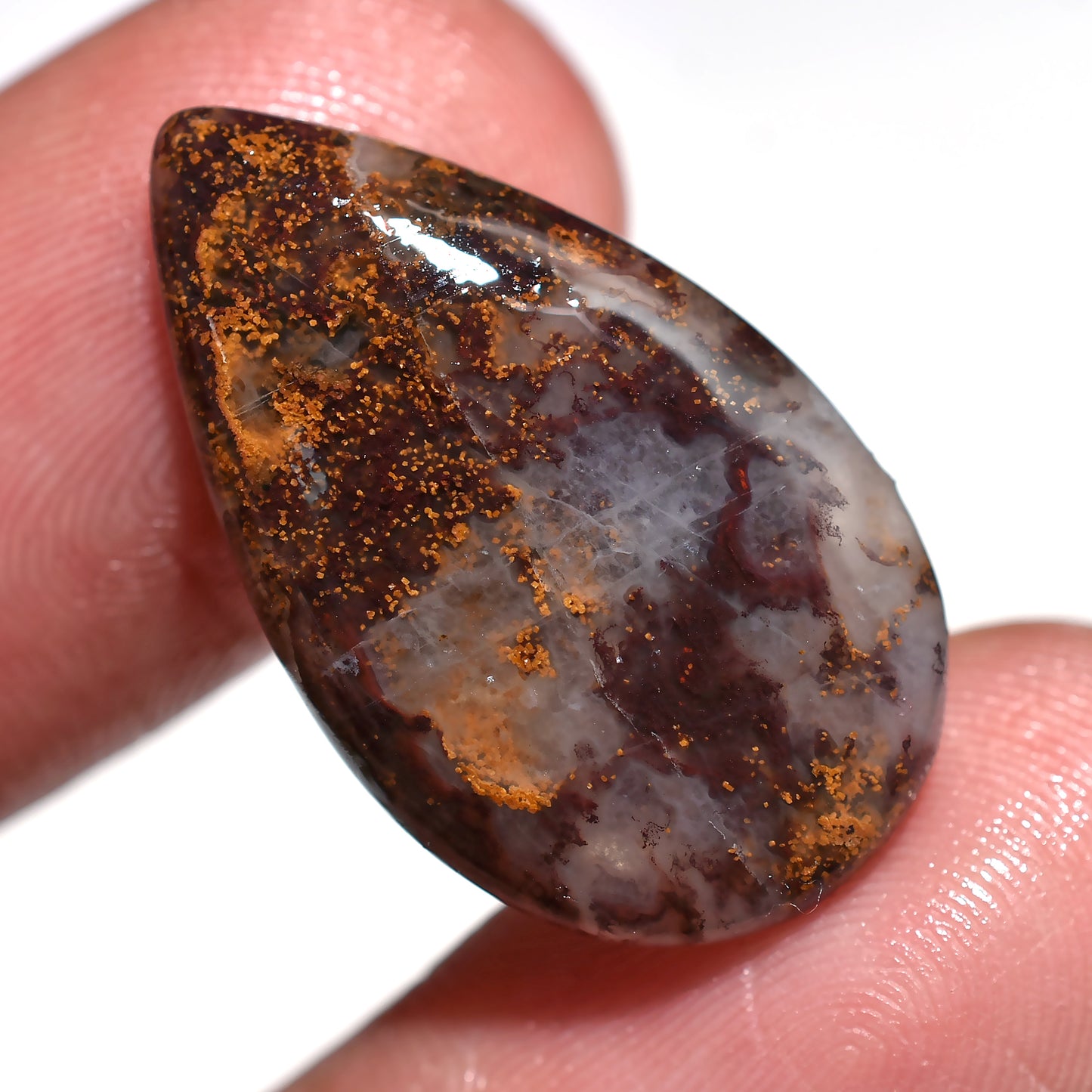 Beautiful! Bloodstone Pear Shaped Cabochon, Smooth Polished Cabs (14x26x3mm,/12ct)