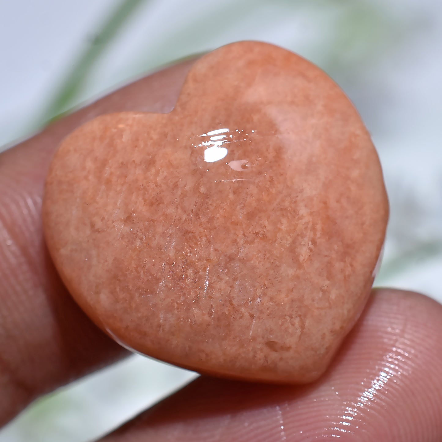 Wholesale Peach Moonstone Heart Gemstone, Smooth Polished Cabochon for Jewelry (20x22x3mm,/26ct)