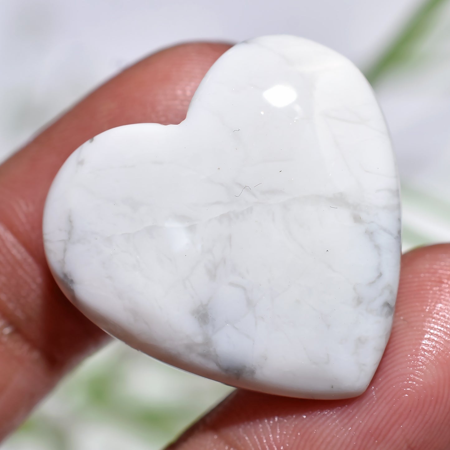 Wholesale Howlite Heart White & Gray Veined Cabochon – Natural Gemstone for Crafting(25x27x4mm,/44ct)